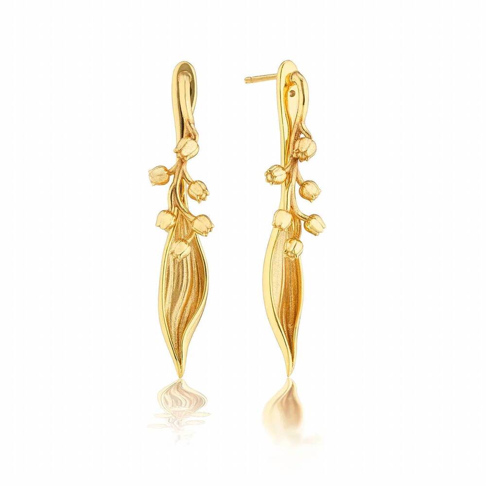 NEW CAPUCINE DE WULF women's meadow lov convertible earrings in gold